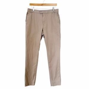 L'Estrange Tan Organic Cotton Flat Front Pants Sz M